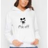 Бяло дамско худи - f*ck off Mickey Mouse THEICONIC