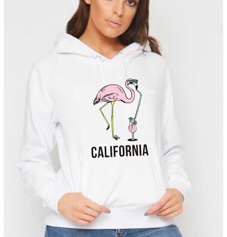 Бяло дамско худи - Калифорния THEICONIC