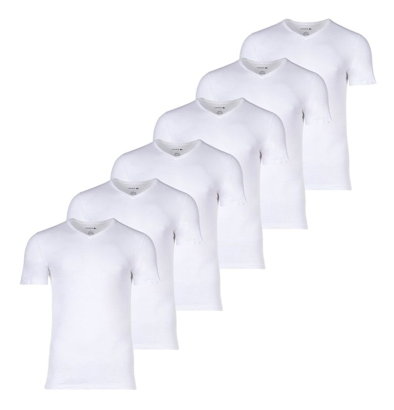 Вталени тениски с шпиц - 6 броя Lacoste