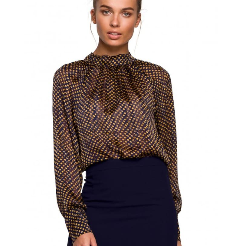 Дамска блуза - стил - полиестер - жълто Style