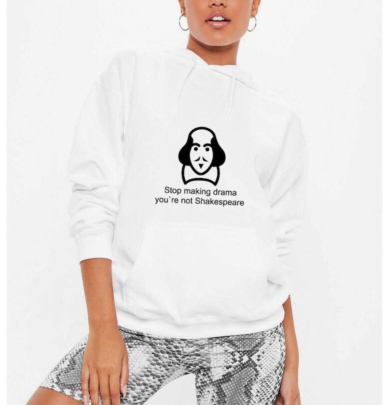 Дамска бяла качулка - Shakespeare Drama THEICONIC