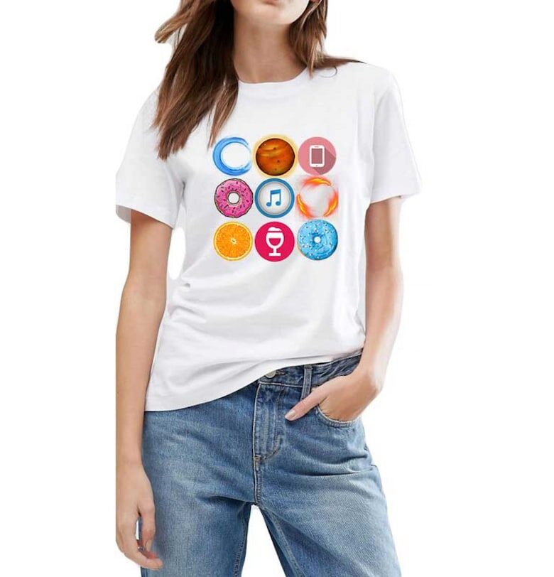 Дамска бяла тениска - Кръг THEICONIC