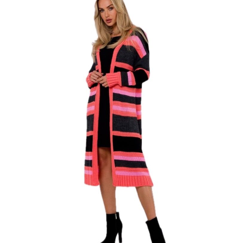 Дамска жилетка - Made of Emotion - Dixon - черно и розово MOE