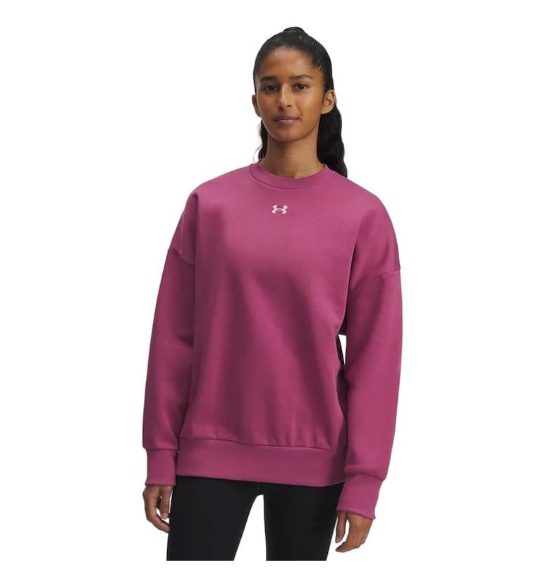 Дамска спортна блуза -  Rival Fleece - фуксия Under Armour