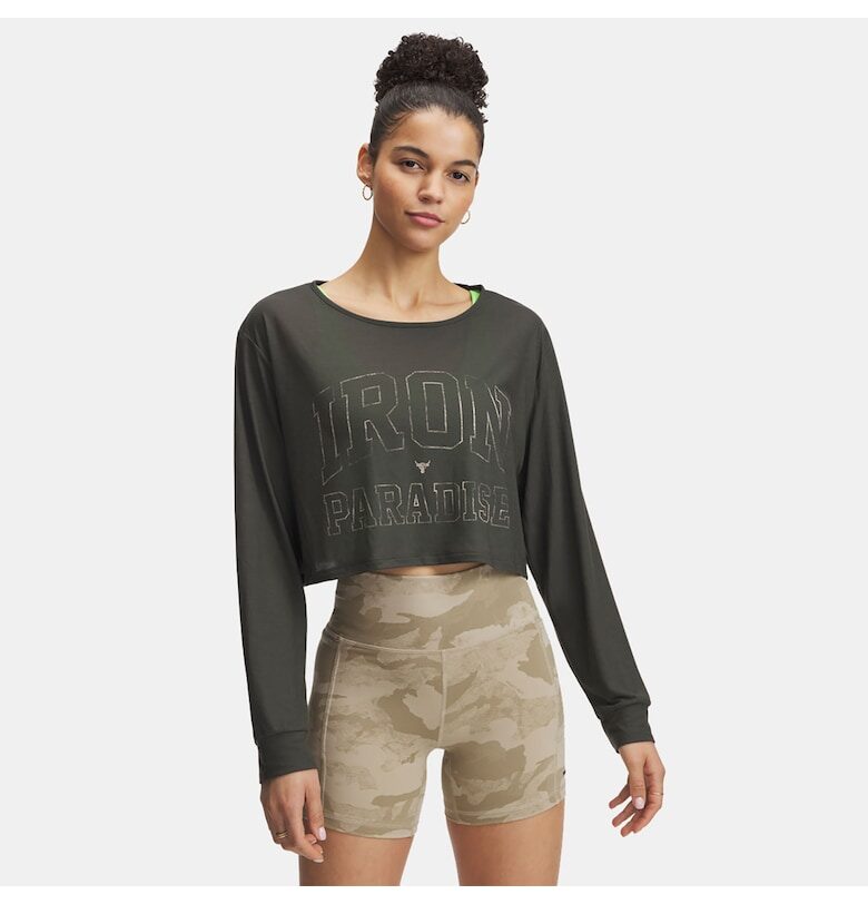 Дамска спортна блуза -  полиестер/лиосел - маслинено зелено Under Armour