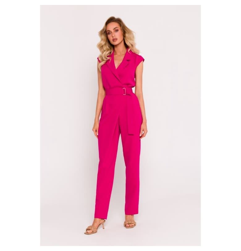 Дамски гащеризон с горнище с връзки -  Фуксия - XXL MOE