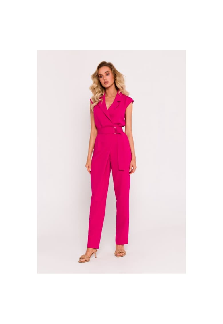 Дамски гащеризон с горнище с връзки - Фуксия - XXL MOE