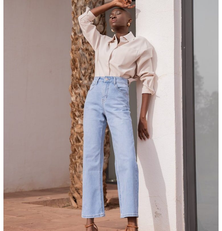 Дамски дънки Ankle Staight  светлосини JD409C 16728 Oraije