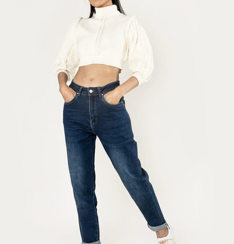 Дамски дънки Mom Fit  тъмносини - P502-9 M8 18017 Nina Carter