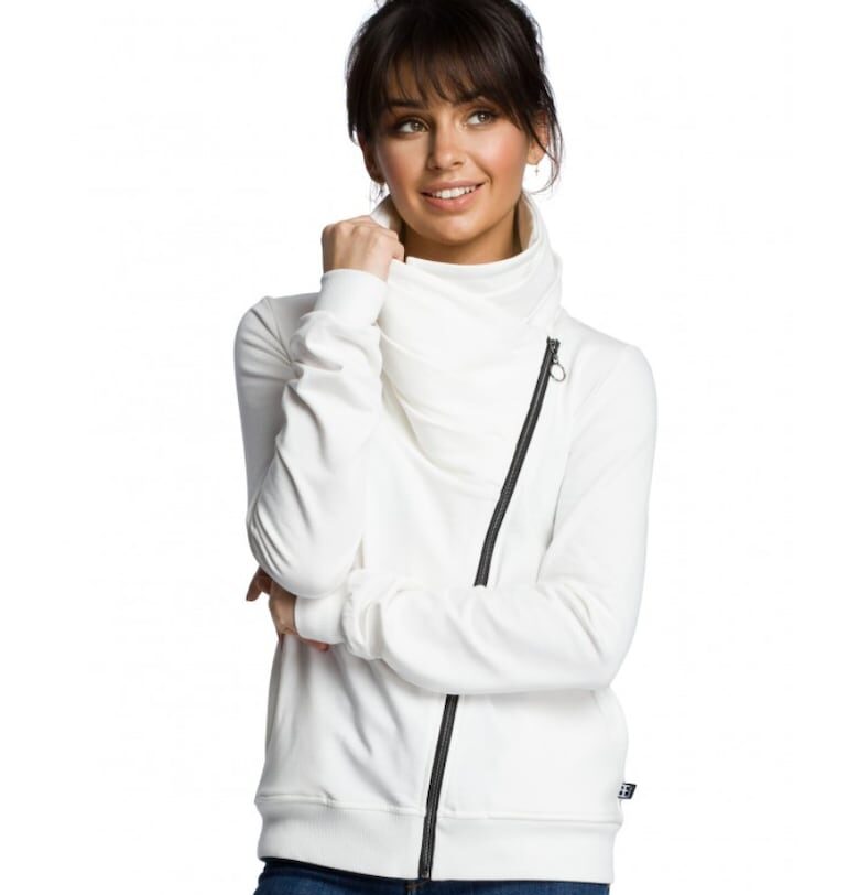 Дамски суичър - Памук/Еластан - Бял1 OEM