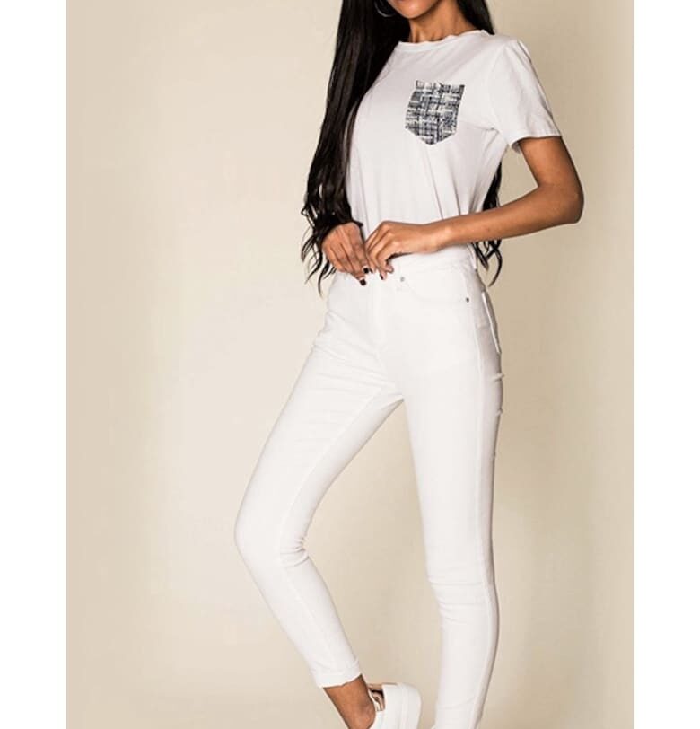 Дамски тесни дънки  бели P109-2 16774 Nina Carter