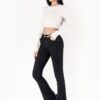 Дамски черни разкроени дънки  P079 M8 17994 Nina Carter