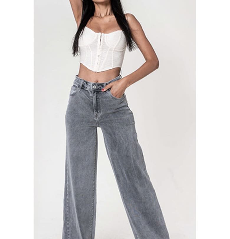 Дамски широки дънки  сиви YY300-7 M10 17009 Nina Carter