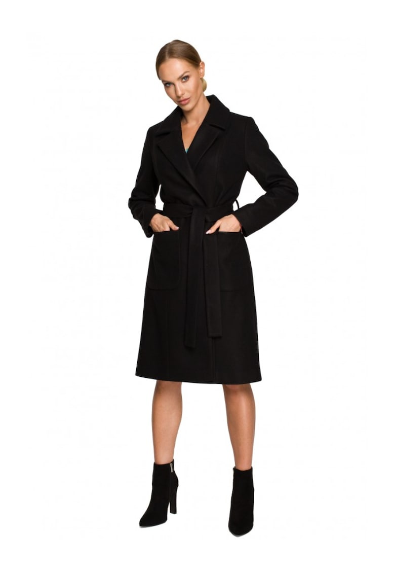 Дамско палто - Полиестер/Акрил - Черно MOE