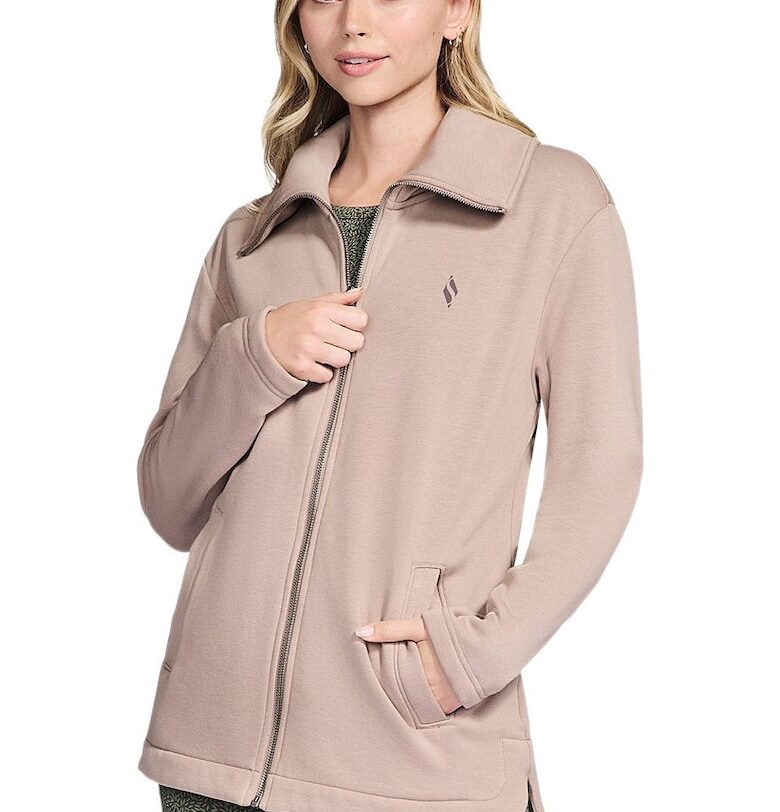 Дамско яке  GO SNUGGLE Tunic Full Zip Jacket - Розово Skechers