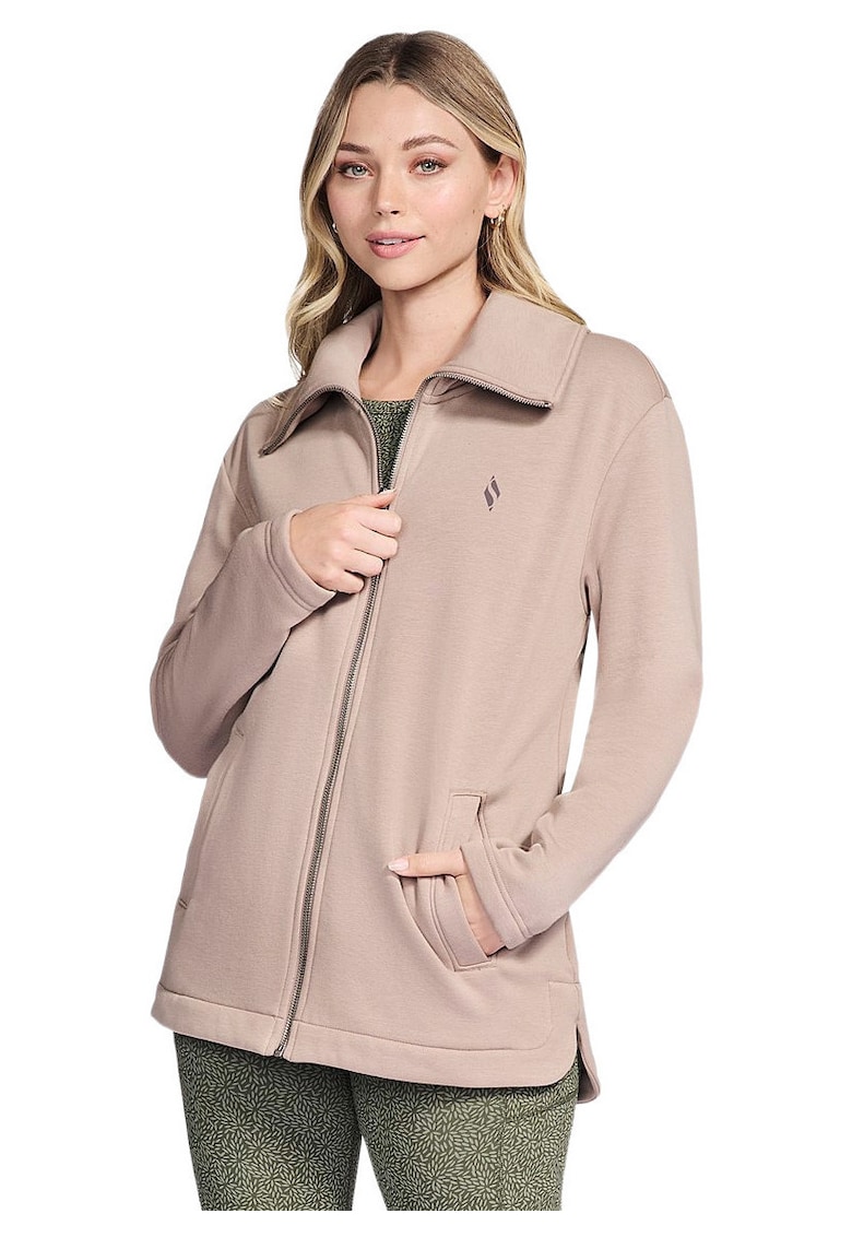 Дамско яке GO SNUGGLE Tunic Full Zip Jacket - Розово Skechers