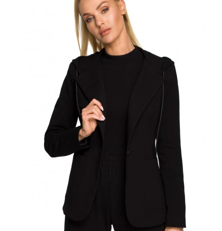 Дамско яке -  Памук/еластан - Черно1 MOE