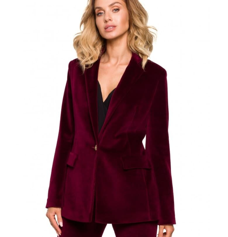 Дамско яке с колан -  Памук/Полиестер - Кафяво MOE