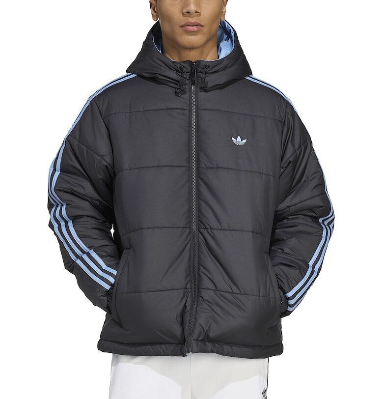 Двулицево зимно яке с качулка и лого adidas Originals