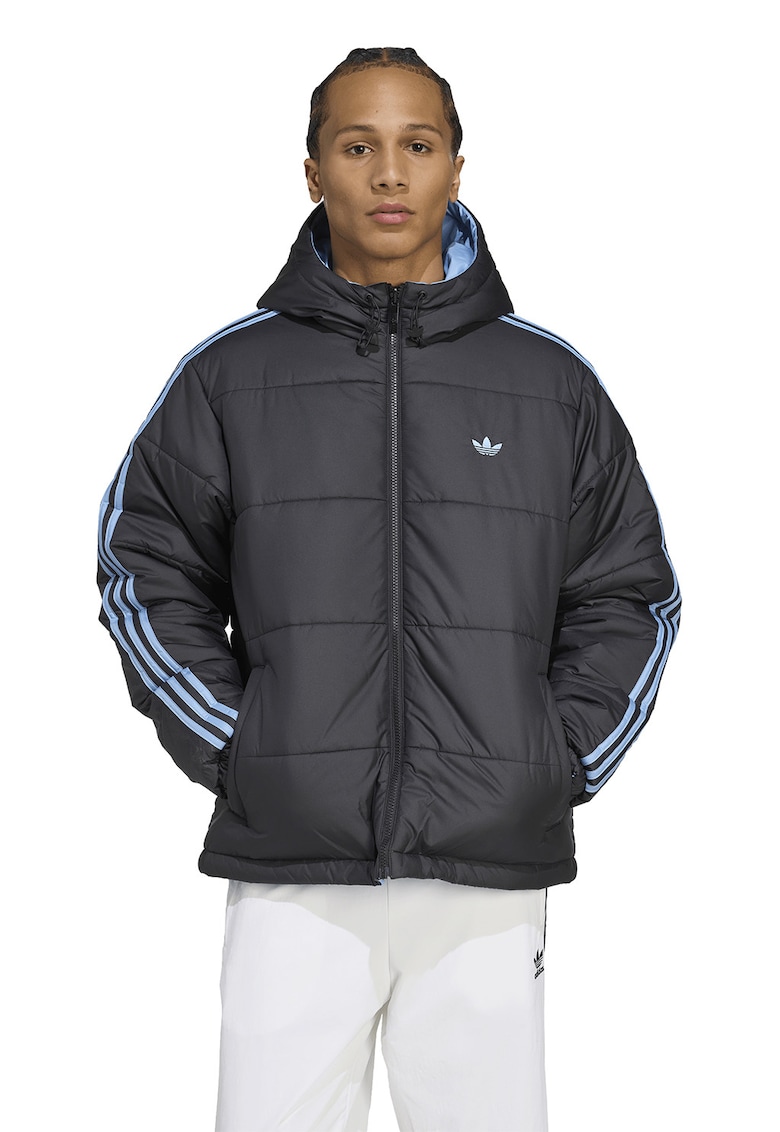 Двулицево зимно яке с качулка и лого adidas Originals