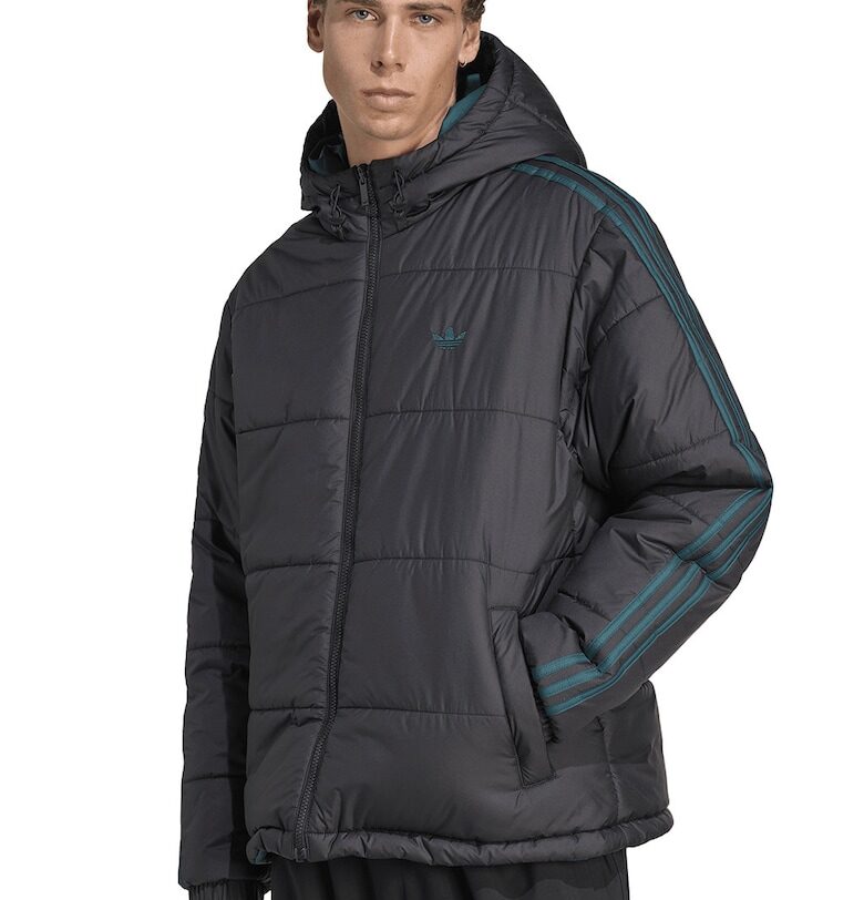 Двулицево зимно яке с качулка и лого adidas Originals