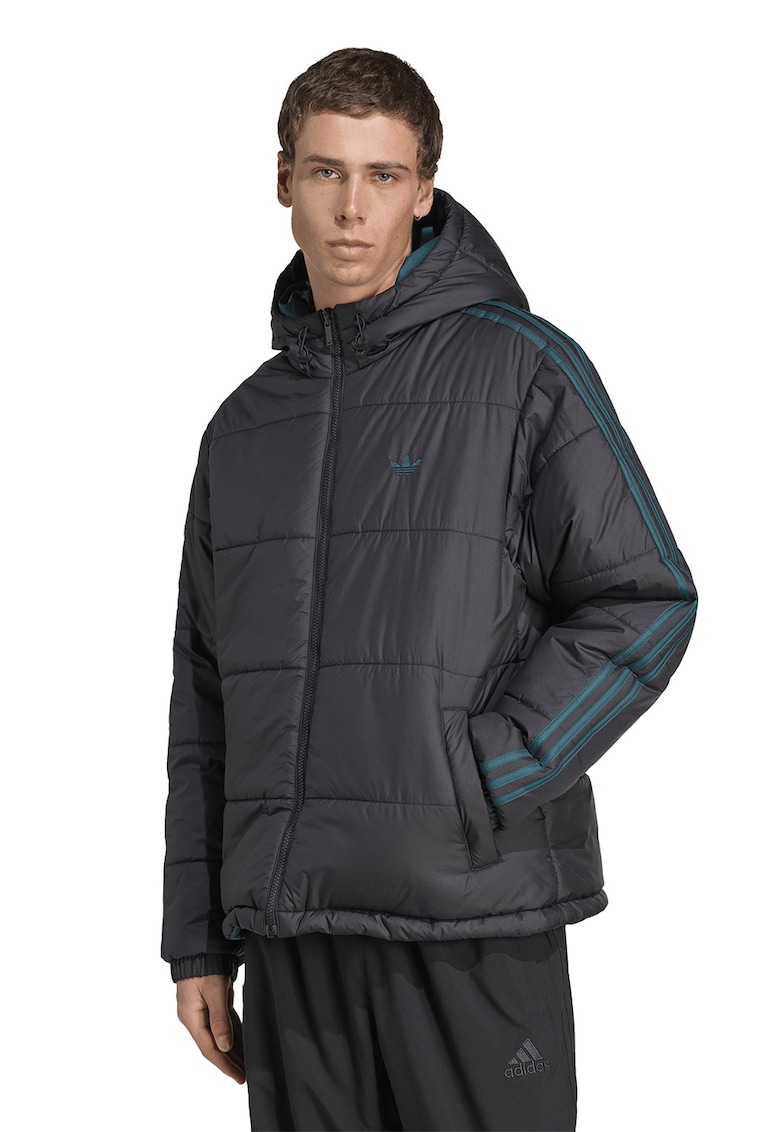 Двулицево зимно яке с качулка и лого adidas Originals