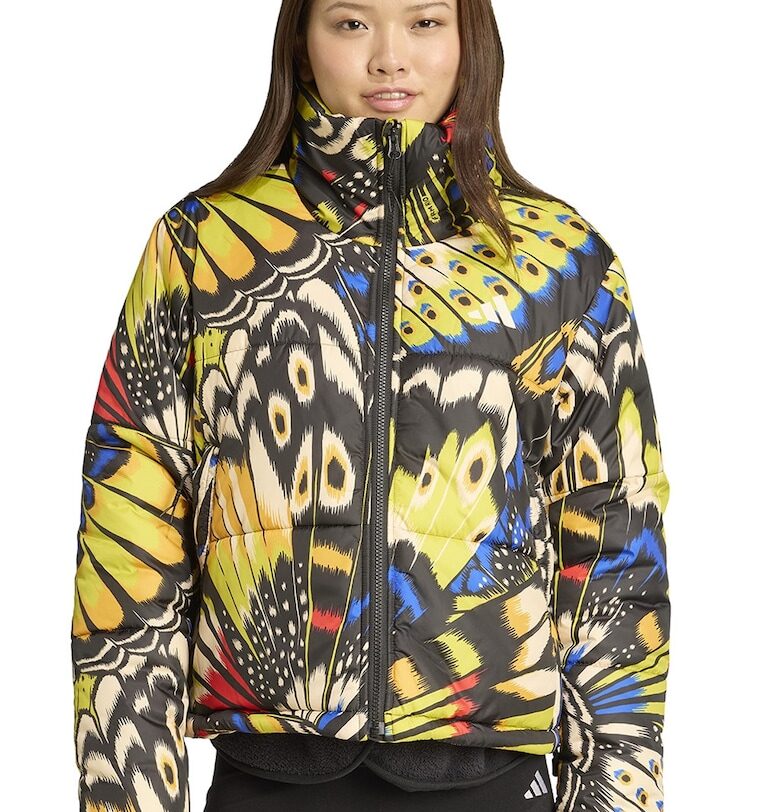 Десенирано зимно яке с връзки на подгъва adidas Sportswear