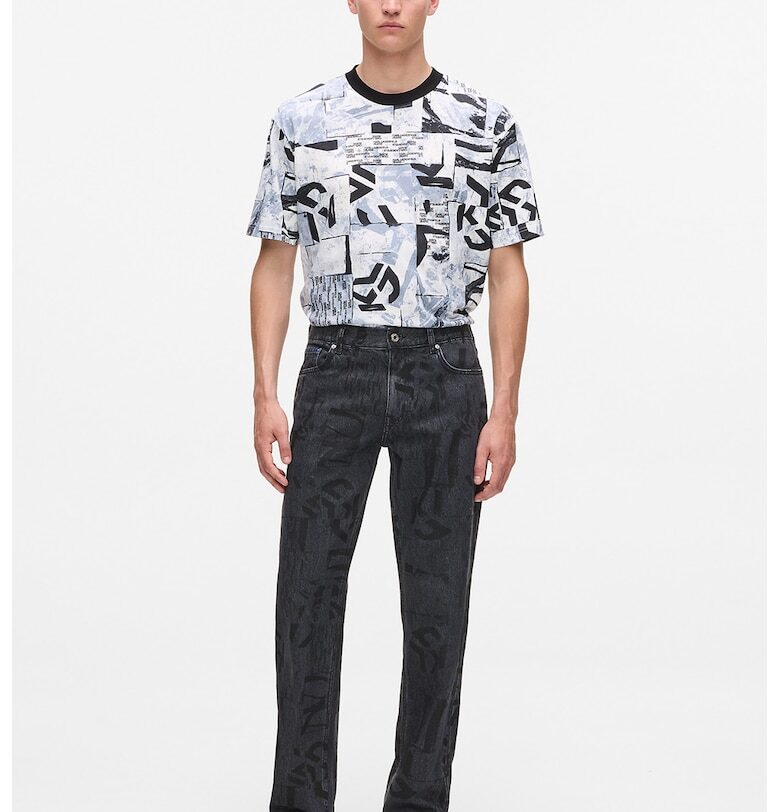 Дънки от органичен памук с монограми KARL LAGERFELD JEANS