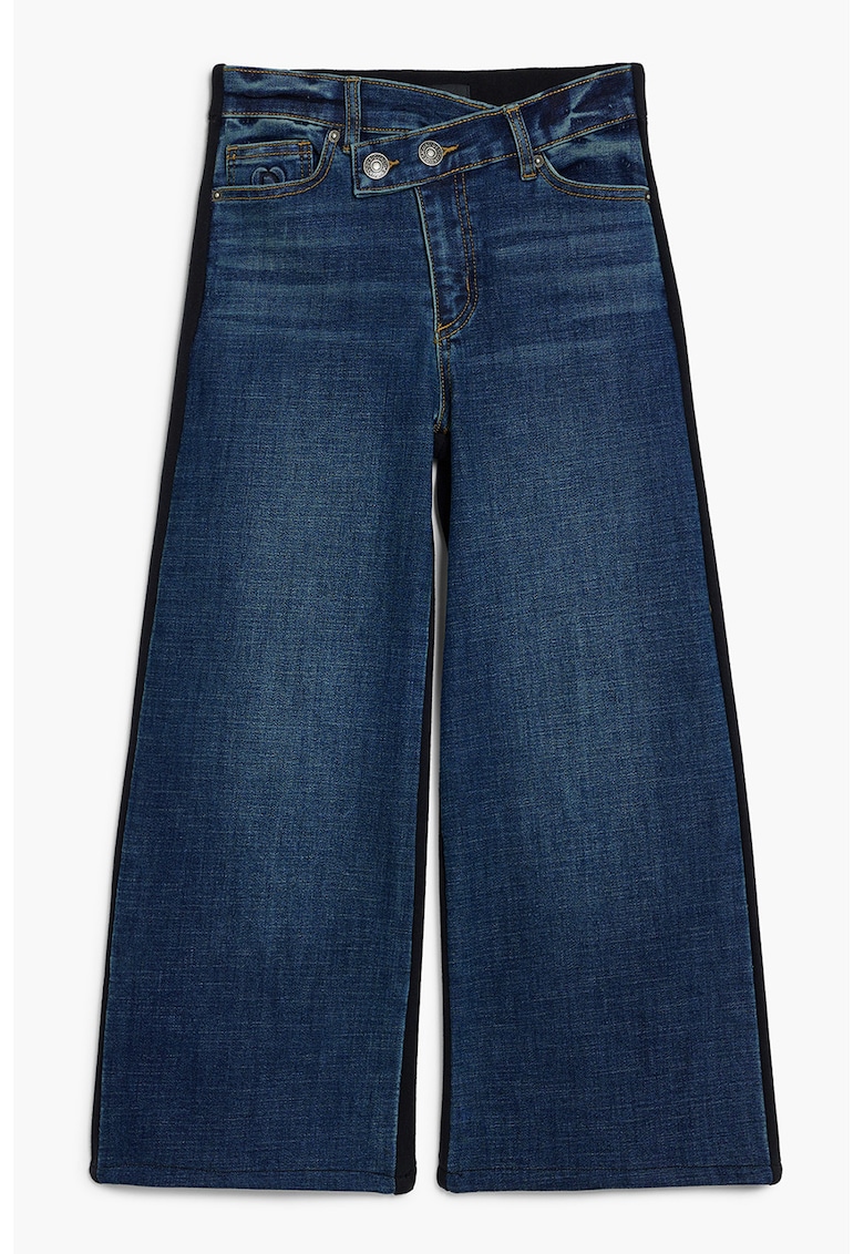 Дънки с широк крачол и захабен ефект - Черен/Тъмносин DESIGUAL