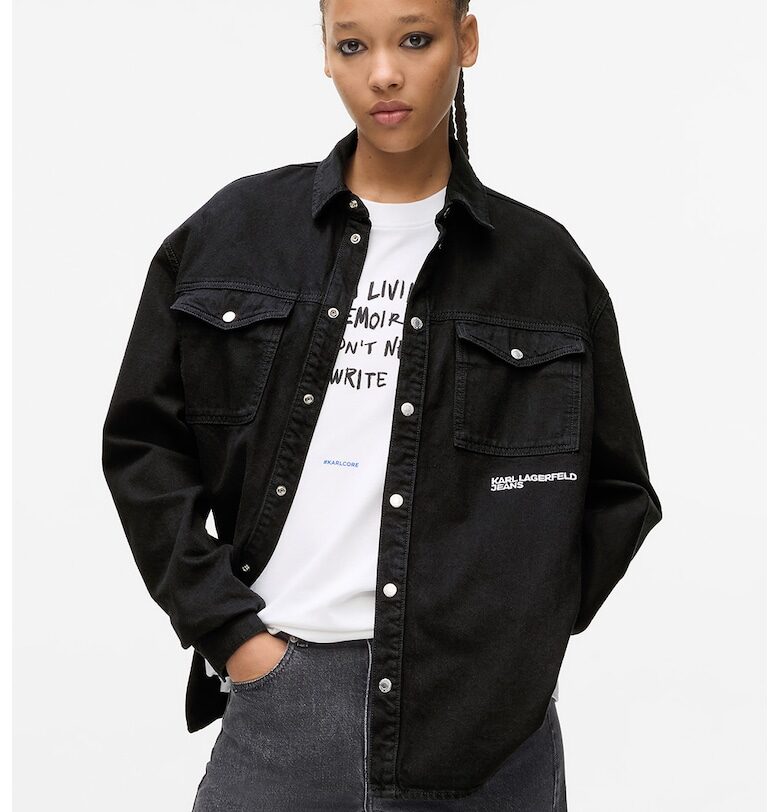 Дънкова риза с капси KARL LAGERFELD JEANS