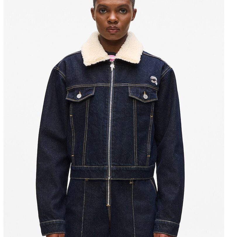 Дънково яке с пухена яка Karl Lagerfeld