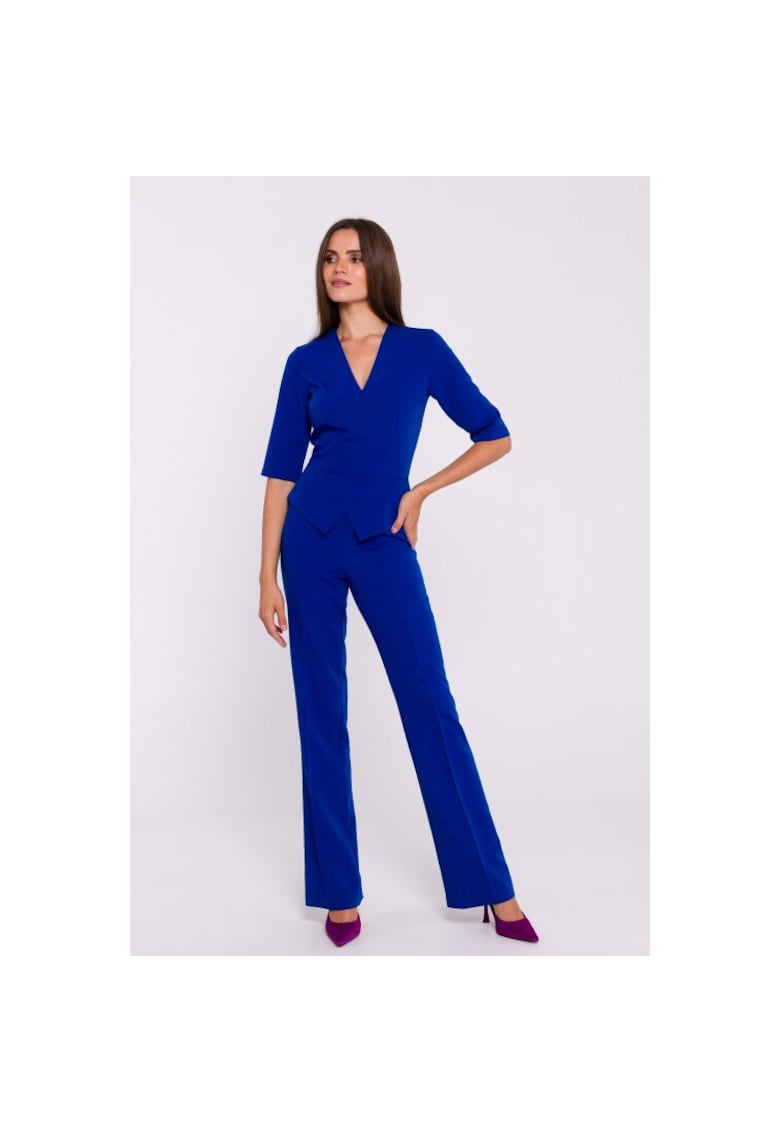 Елегантен дамски гащеризон с пеплум - Stylove