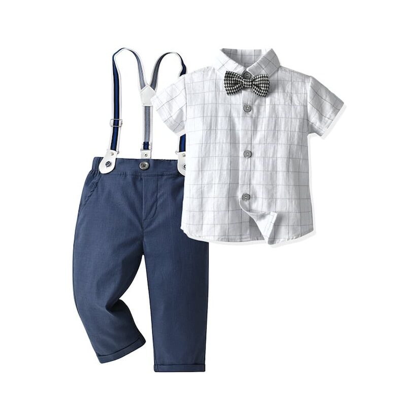 Елегантен син комплект панталон и риза Casian за момче Nannie