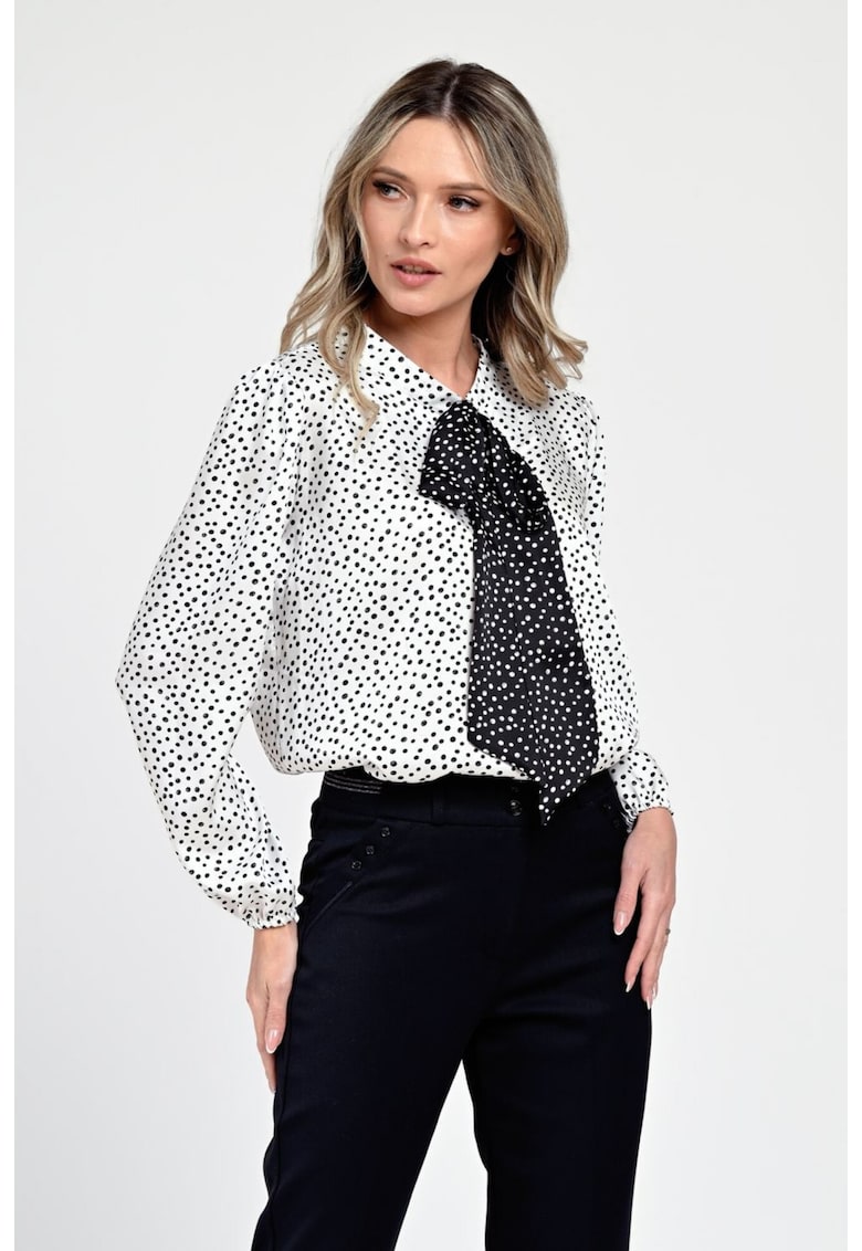 Елегантна дамска блуза от сатен с панделка Eranthe