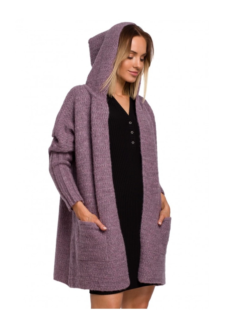 Жилетка с качулка С полиамид - Вълна - Лилав MOE