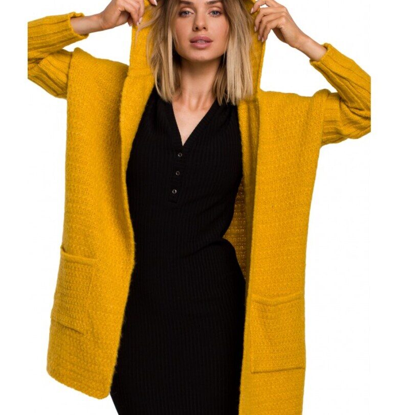 Жилетка с качулка  вълна - полиамид - жълто MOE