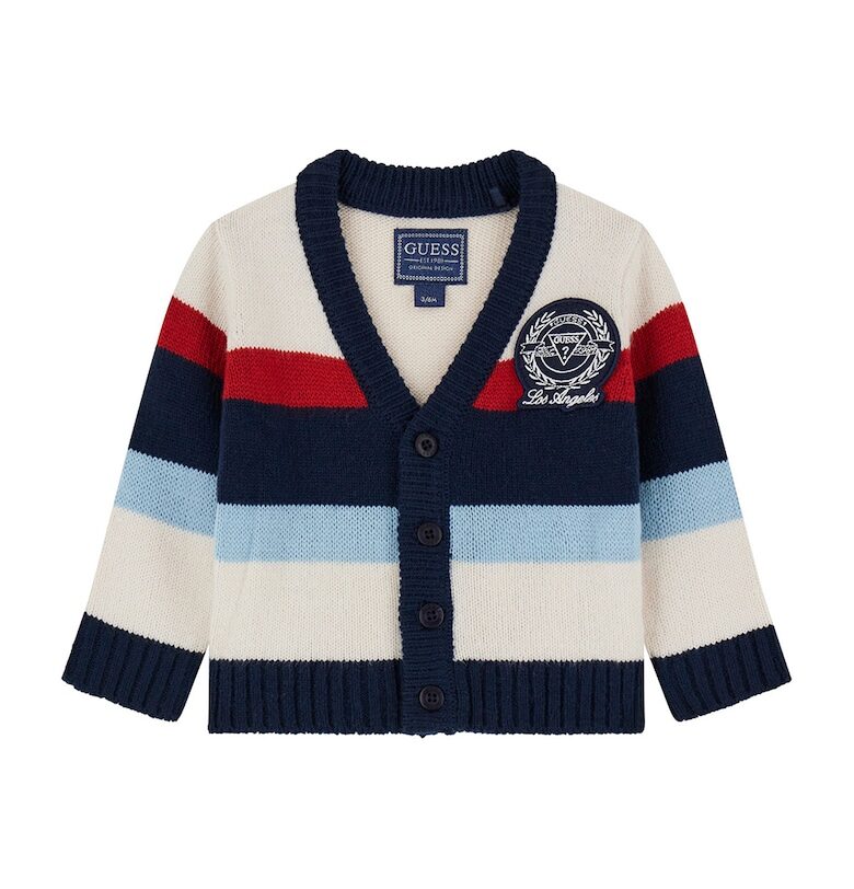 Жилетка с копчета и дизайн с цветен блок GUESS KIDS