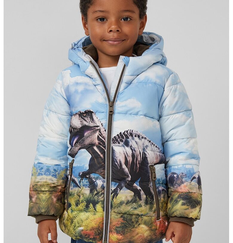 Зимно капитонирано яке с качулка и принт sOliver