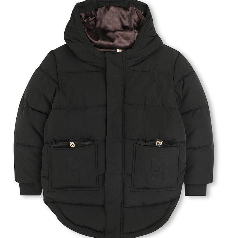 Зимно яке с качулка BOSS Kidswear