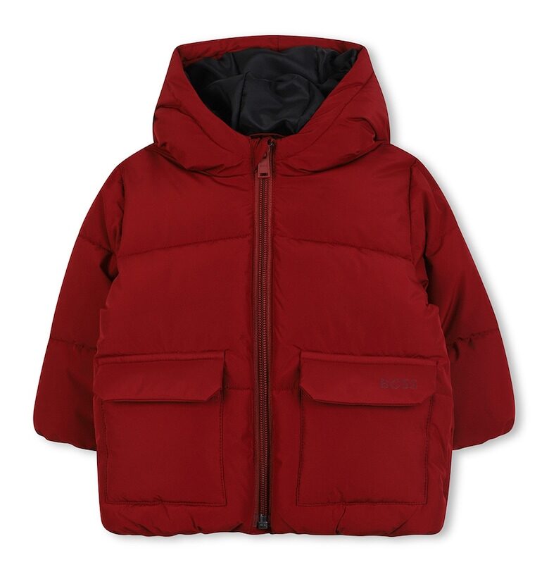 Зимно яке с качулка BOSS Kidswear