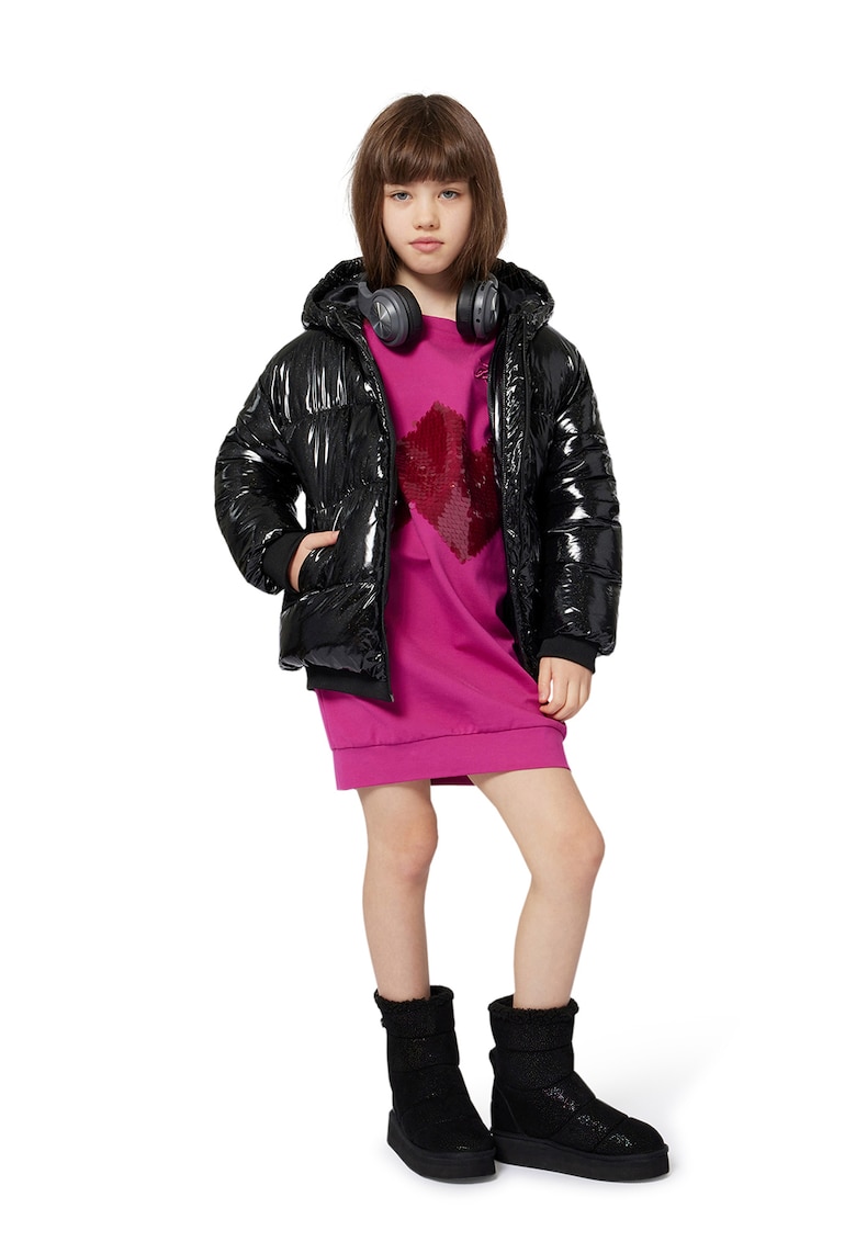 Зимно яке с лачен ефект KARL LAGERFELD KIDS