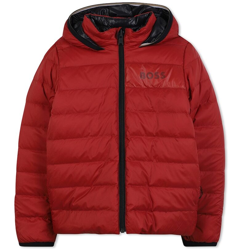 Зимно яке с пухена вата - цип и лого BOSS Kidswear