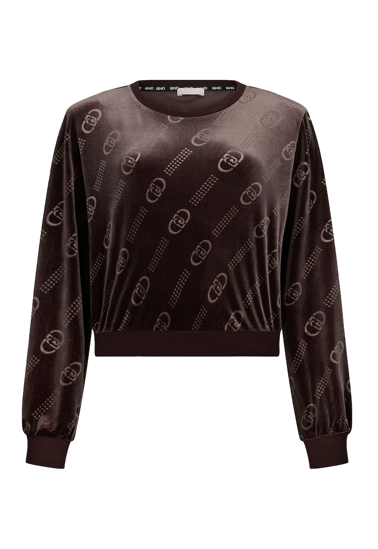 Кадифен суитшърт с лого Liu Jo