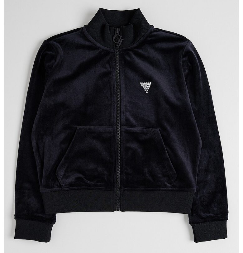 Кадифен суитшърт с цип GUESS KIDS