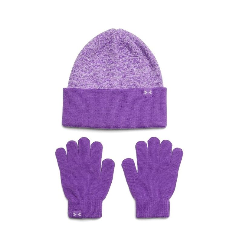 Комбиниран комплект шапка и ръкавици  JR 1386642-525 - момичета - лилав Under Armour