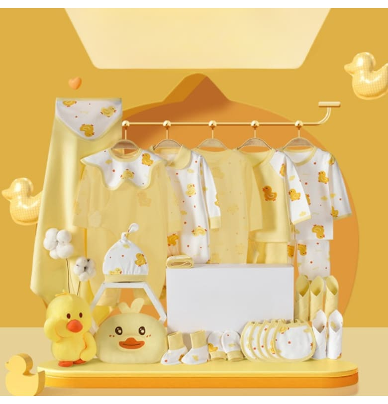 Комплект дрехи за новородени - жълт летен - 24 части - патета Nannie