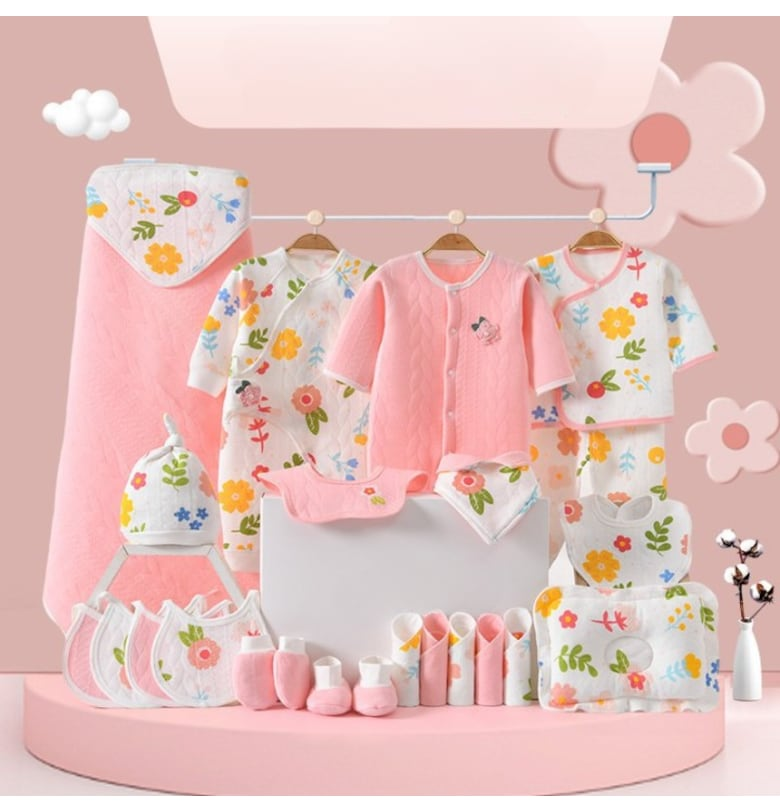 Комплект от 24 летни части с цветя за новородени Nannie
