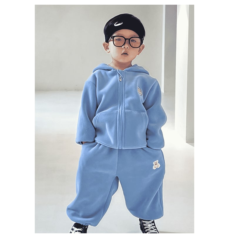 Комплект от полар Tiberiu за момчета в син цвят Nannie