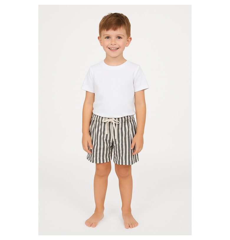 Къс раиран панталон с връзка BALOU