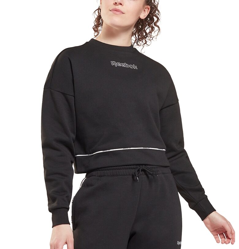 Къс спортен суитшърт с паднали ръкави Reebok